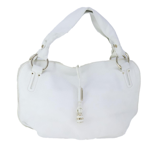 CELINE Hand Bag Leather White Auth 105488 - Picture 13 of 16